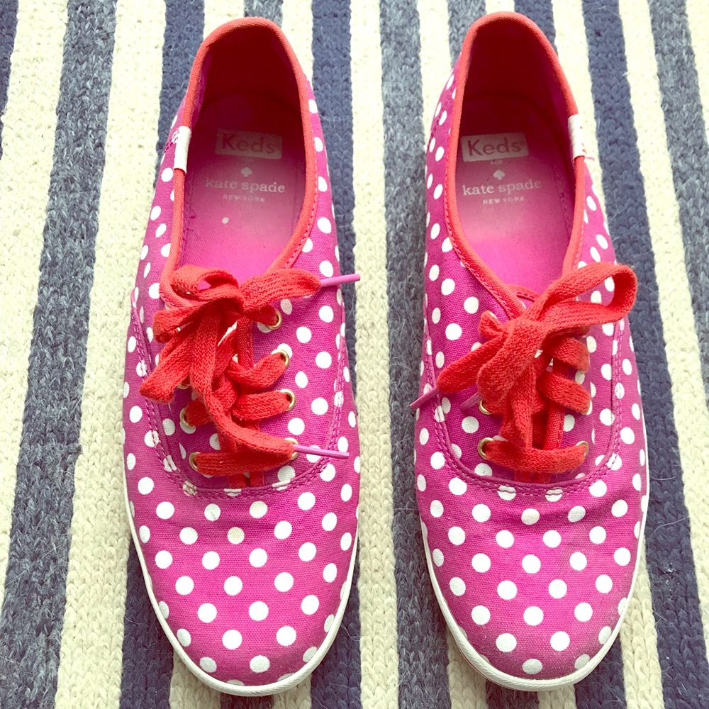 SOLD Kate Spade for Keds Pink Polkadot Canvas